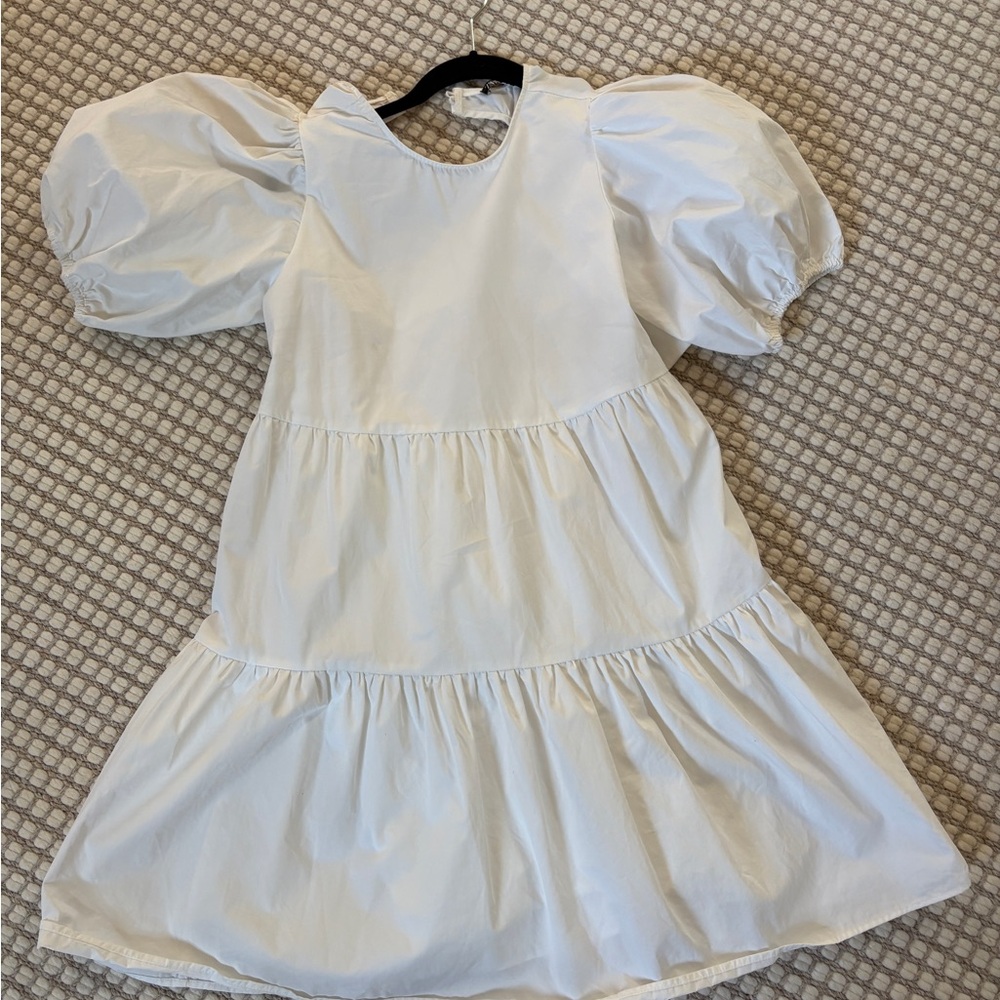 Zara White Ruffled Tiered Sundress